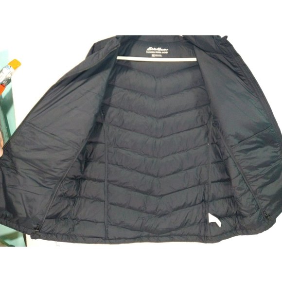Eddie Bauer Womens Down Packable Lightweight Black Jacket Puffer Coat EB650 XL - Picture 4 of 9